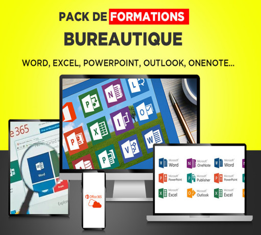 Pack de formation en bureautique (Word, Excel; Powerpoint....),...